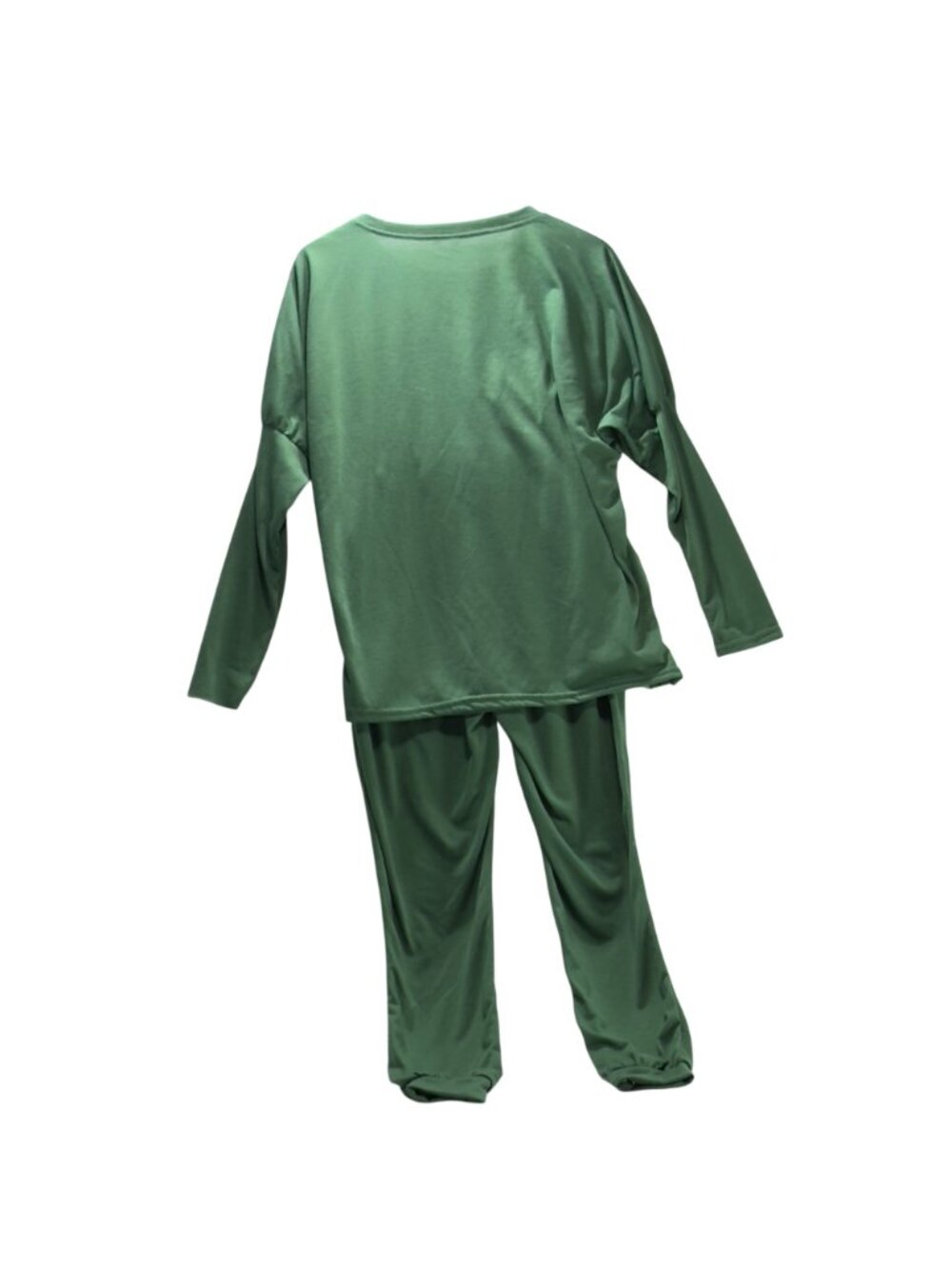 Womens Green Long Sleeve Lounge Set Loungewear Pajama Set Size M - Picture 3 of 8